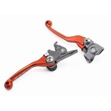 Zeta Brems-/Kupplungshebel-Set Pivot KTM SX 125/144/150/450, EXC 125/200,  Orange