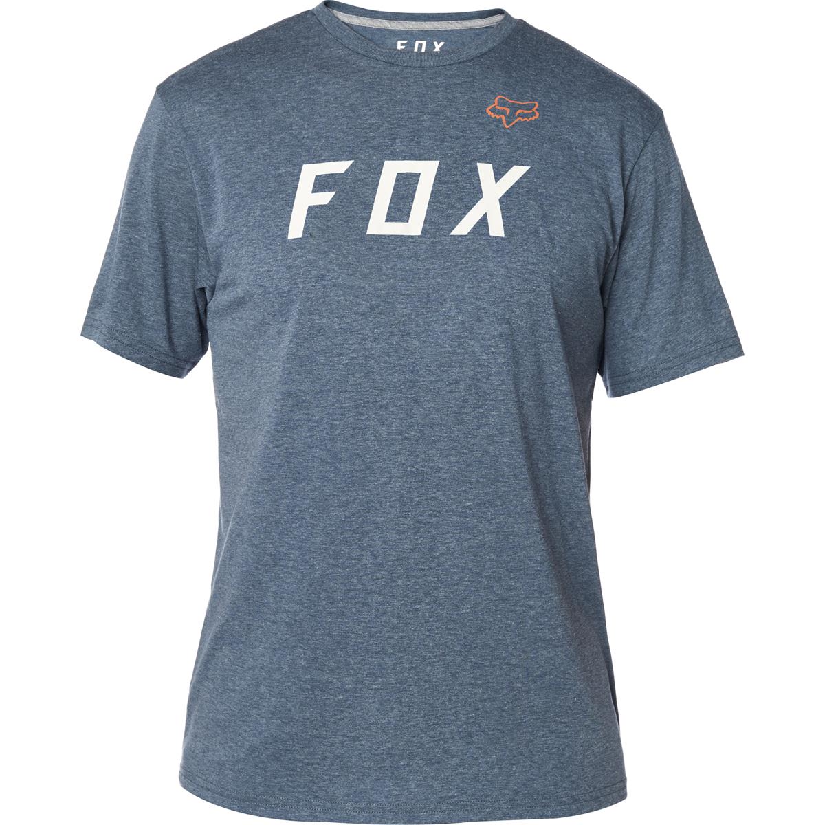 Fox T-Shirt Tech Grizzeled Heather Deep Cobalt