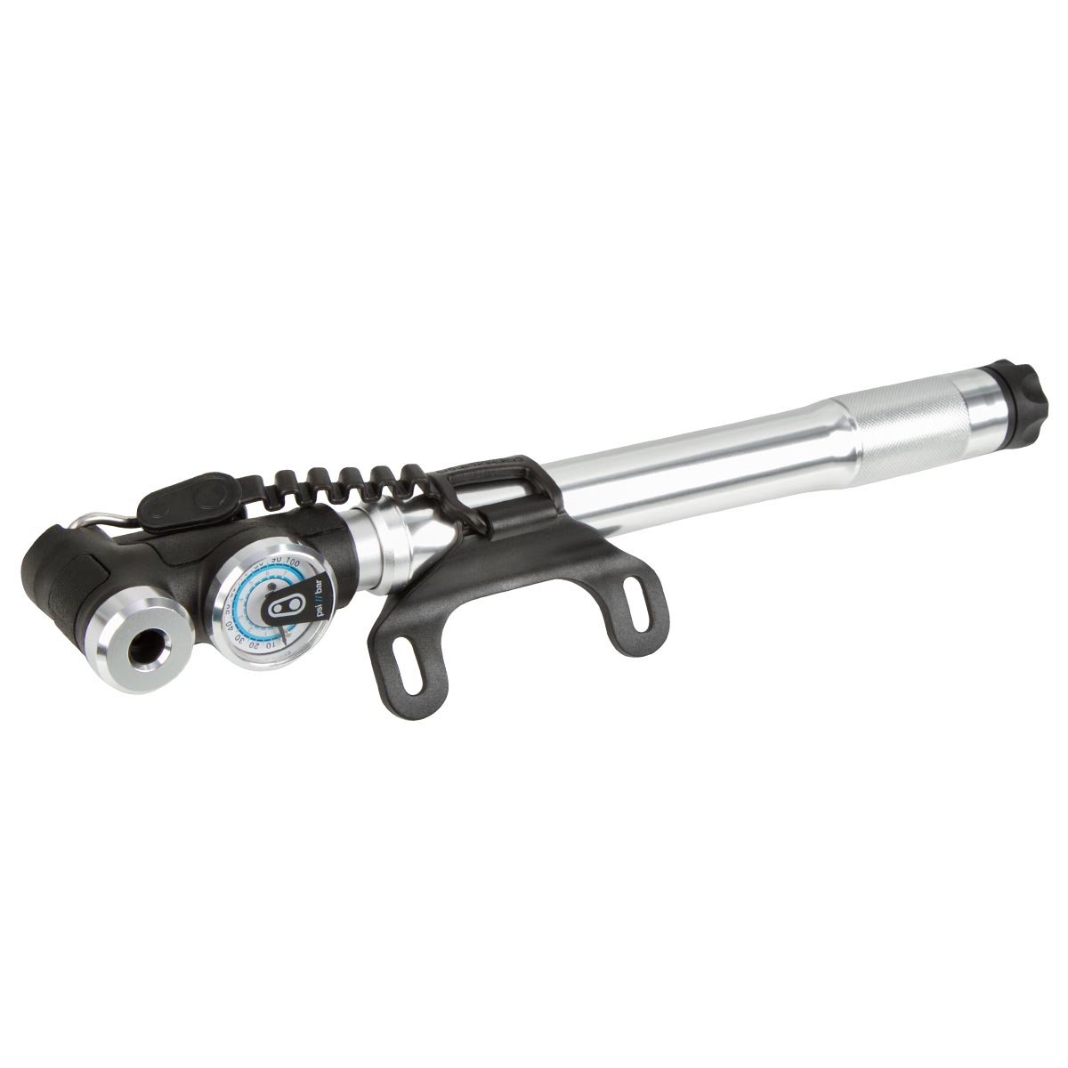 Crankbrothers Pompa a Mano Sterling LG analog manometer, incl. frame mounting, Silver
