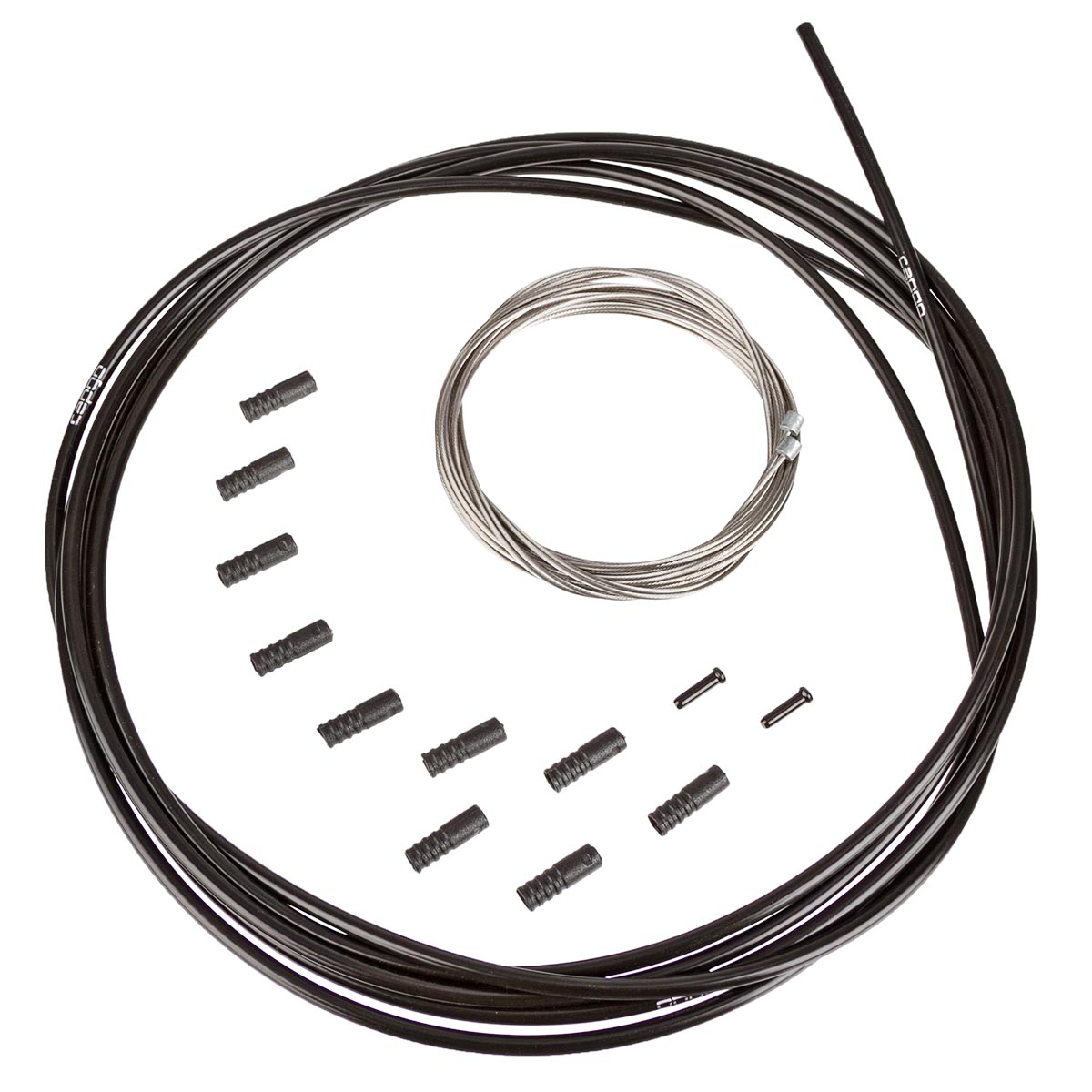 Capgo Cable Systems Jeu de Câble Dérailleur Eco Line for Shimano/SRAM Road & ATB/MTB, black, long