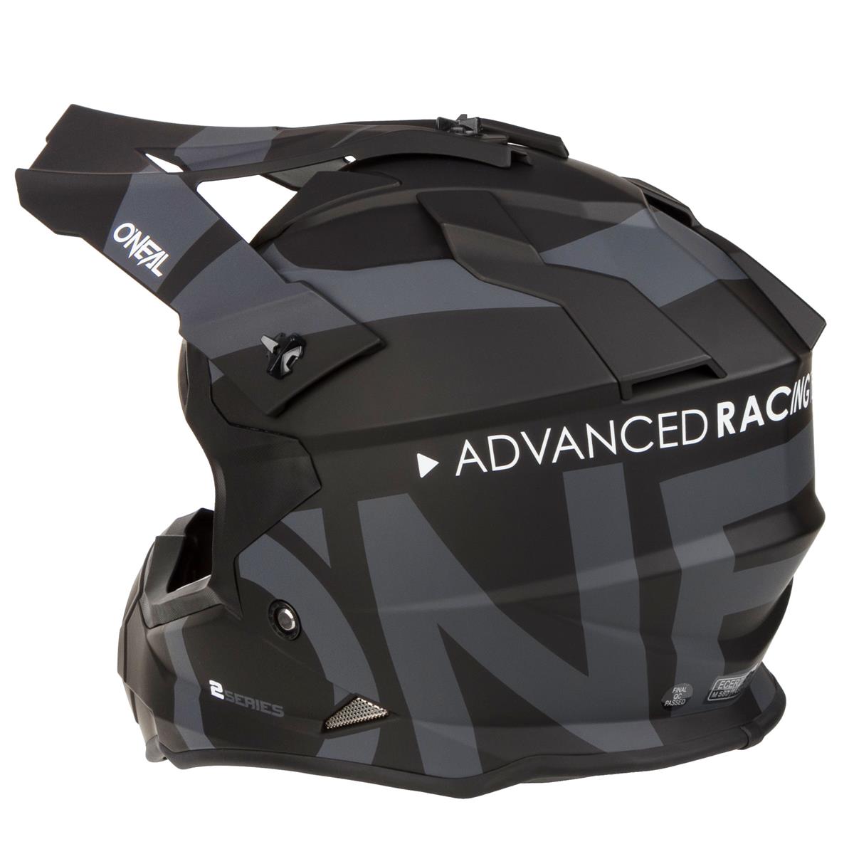 Oneal 2SRS Helm SLICK black/gray, Motocross Helme