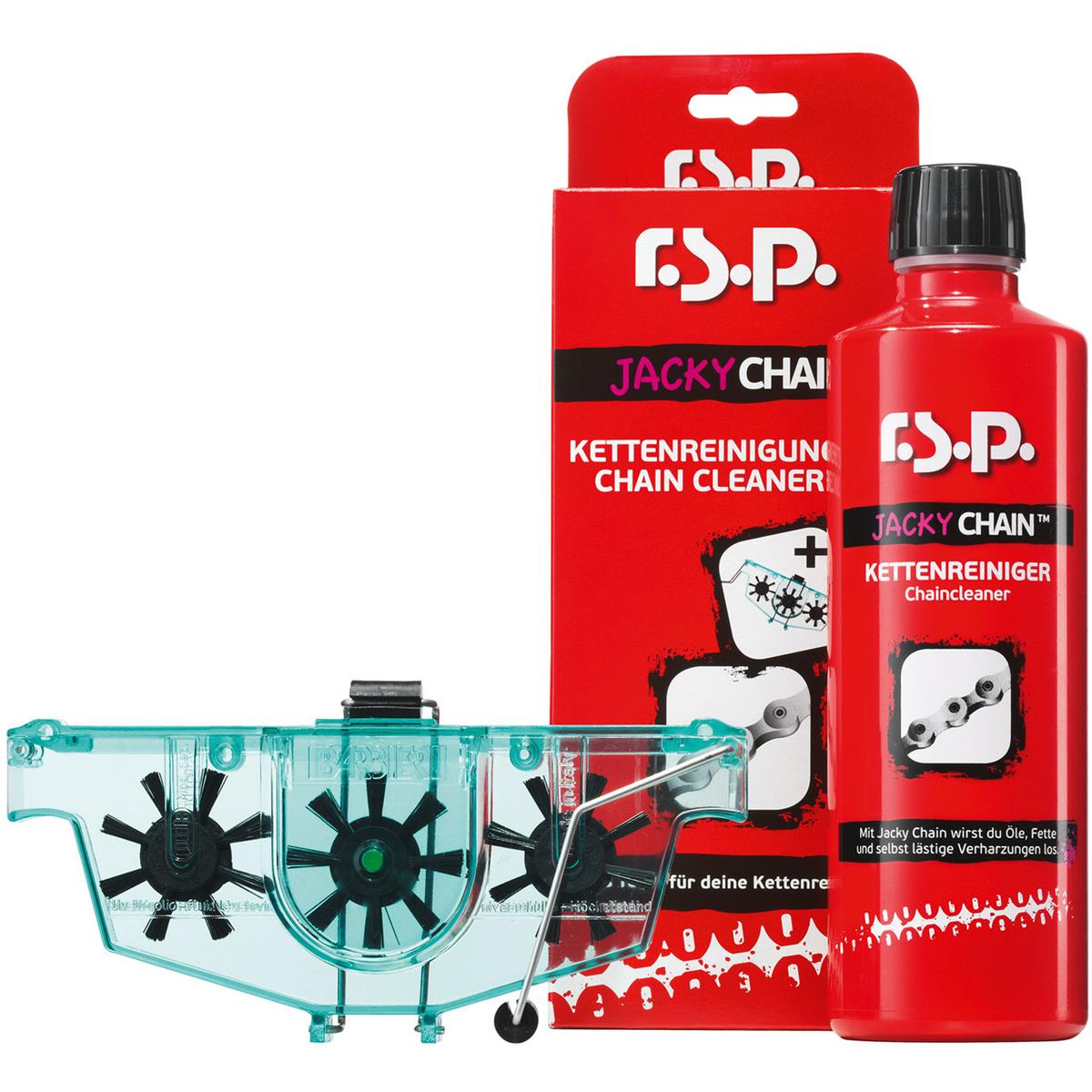 r.s.p. Kit Pulizia Catene Jacky Chain con Chain Cleaning Tool e Chain Cleaner