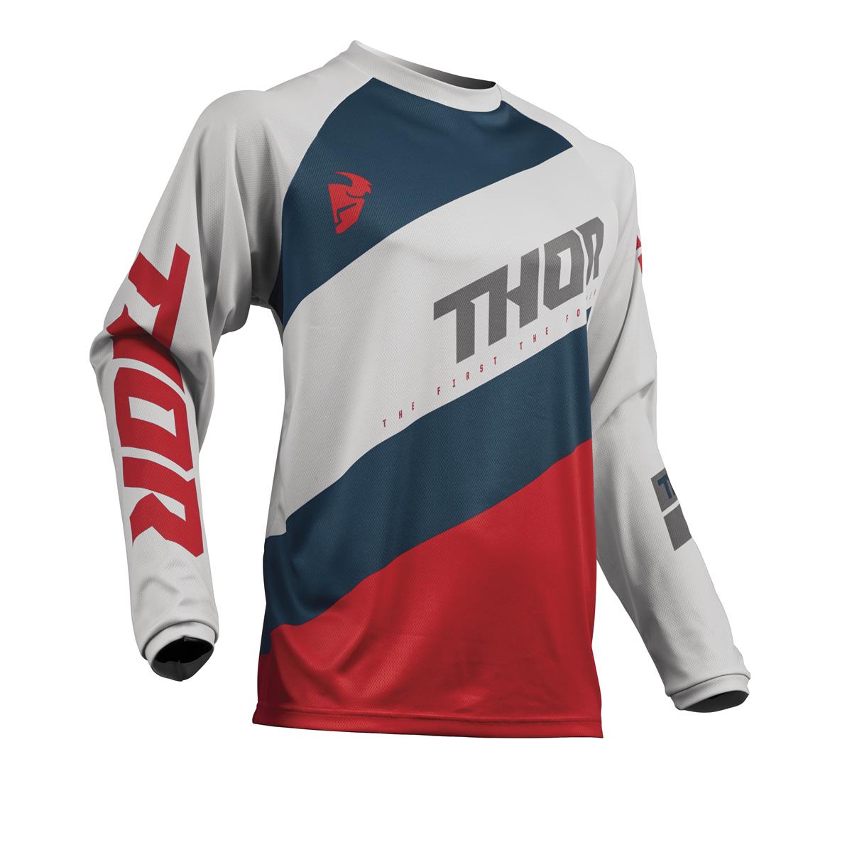 Thor Kids Jersey Sector Shear - Light Grey/Red