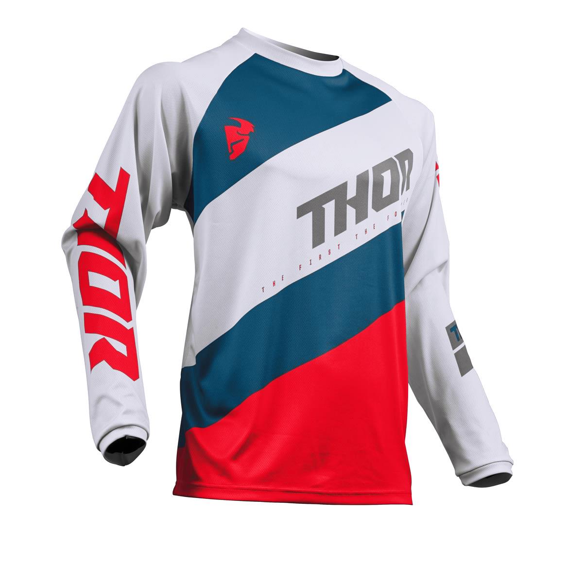 Thor Maillot MX Sector Shear - Light Grey/Red