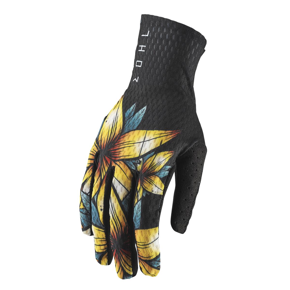 Thor Gloves Agile Floral - Black/Multicolor