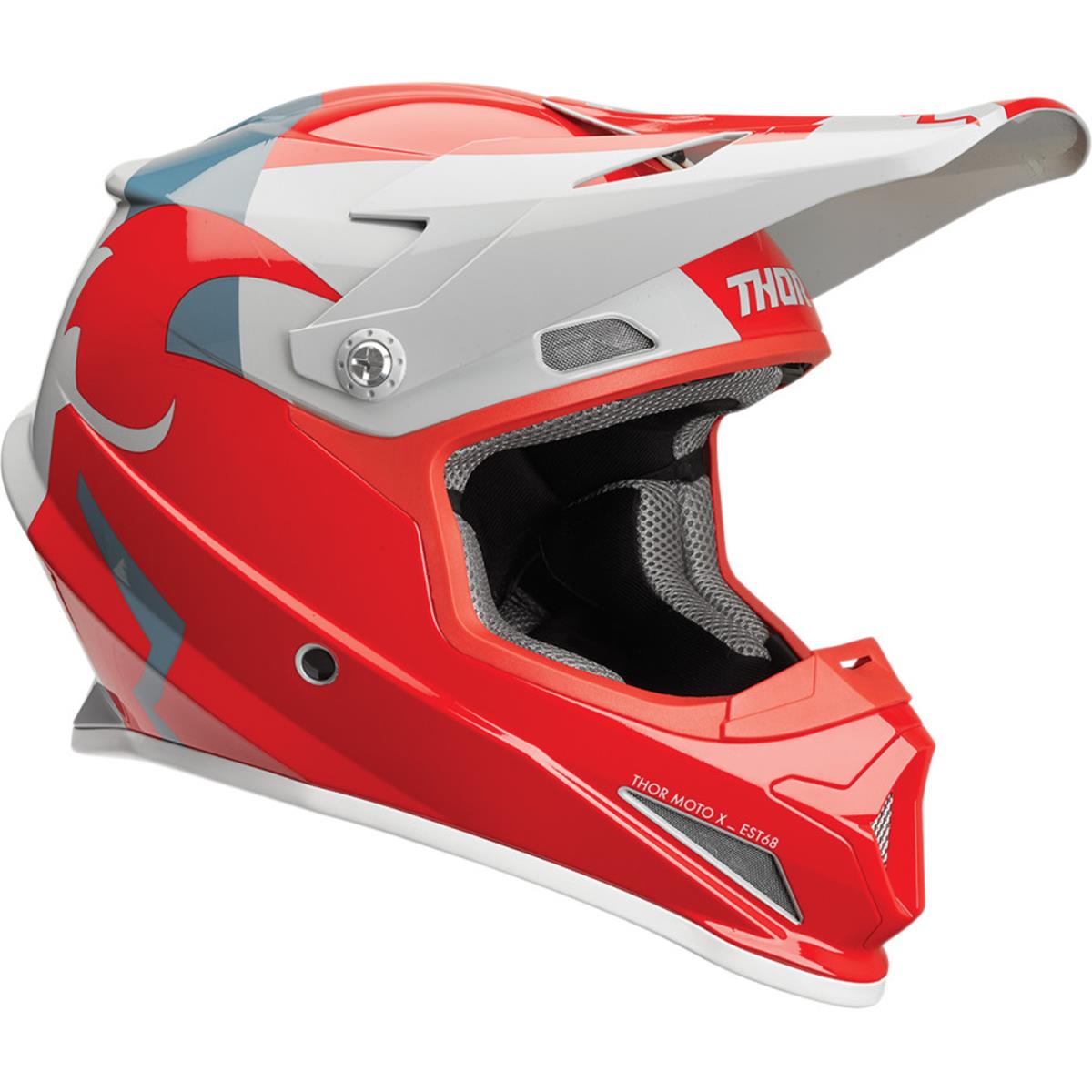 Thor Helmet Sector Shear - Red/Light Grey