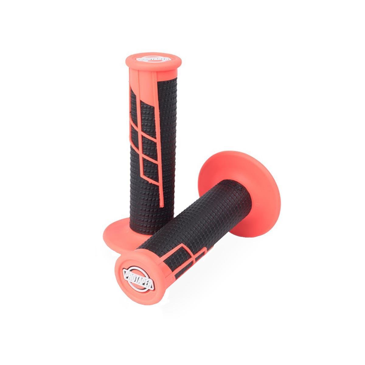 ProTaper Grip Clamp On Half Waffle, Neon Red/Black