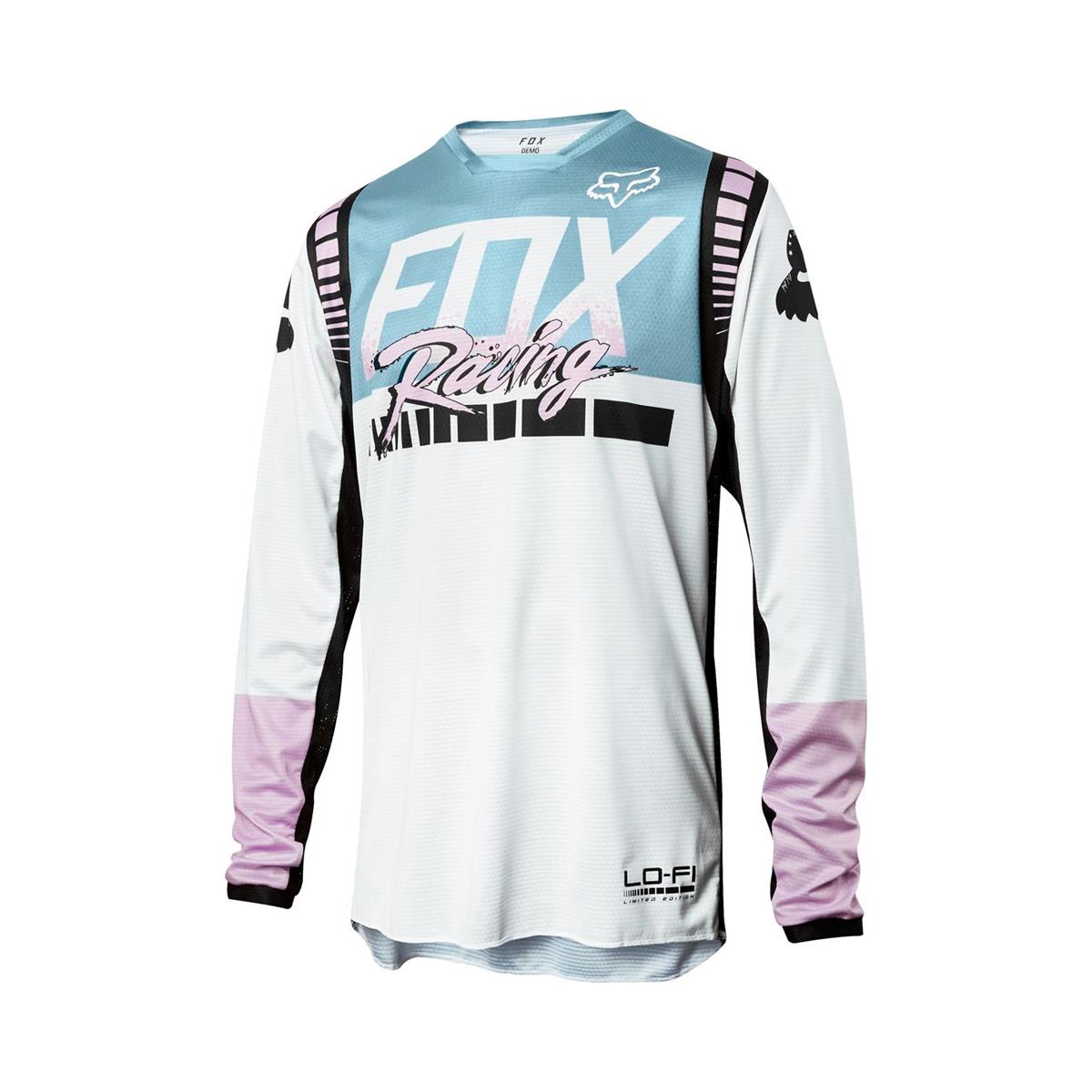 Fox Maillot VTT Manches Longues Demo LO-FI Limited Edition - White/Light Blue/Pink