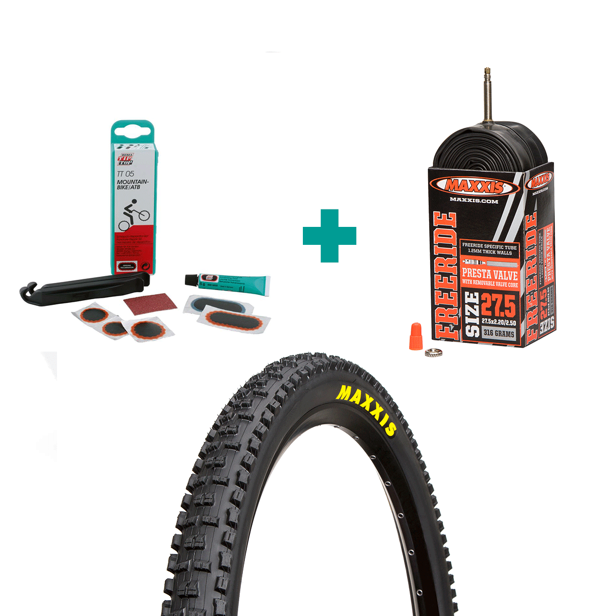 Maxxis Set in Offerta:  plus MTB Inner Tube & Bicycle Patch Kit