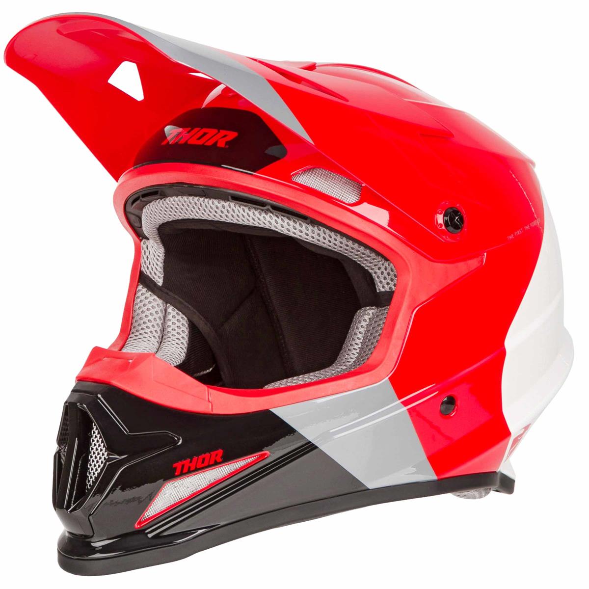 Thor Casque MX Sector Bomber Rouge/Charcoal