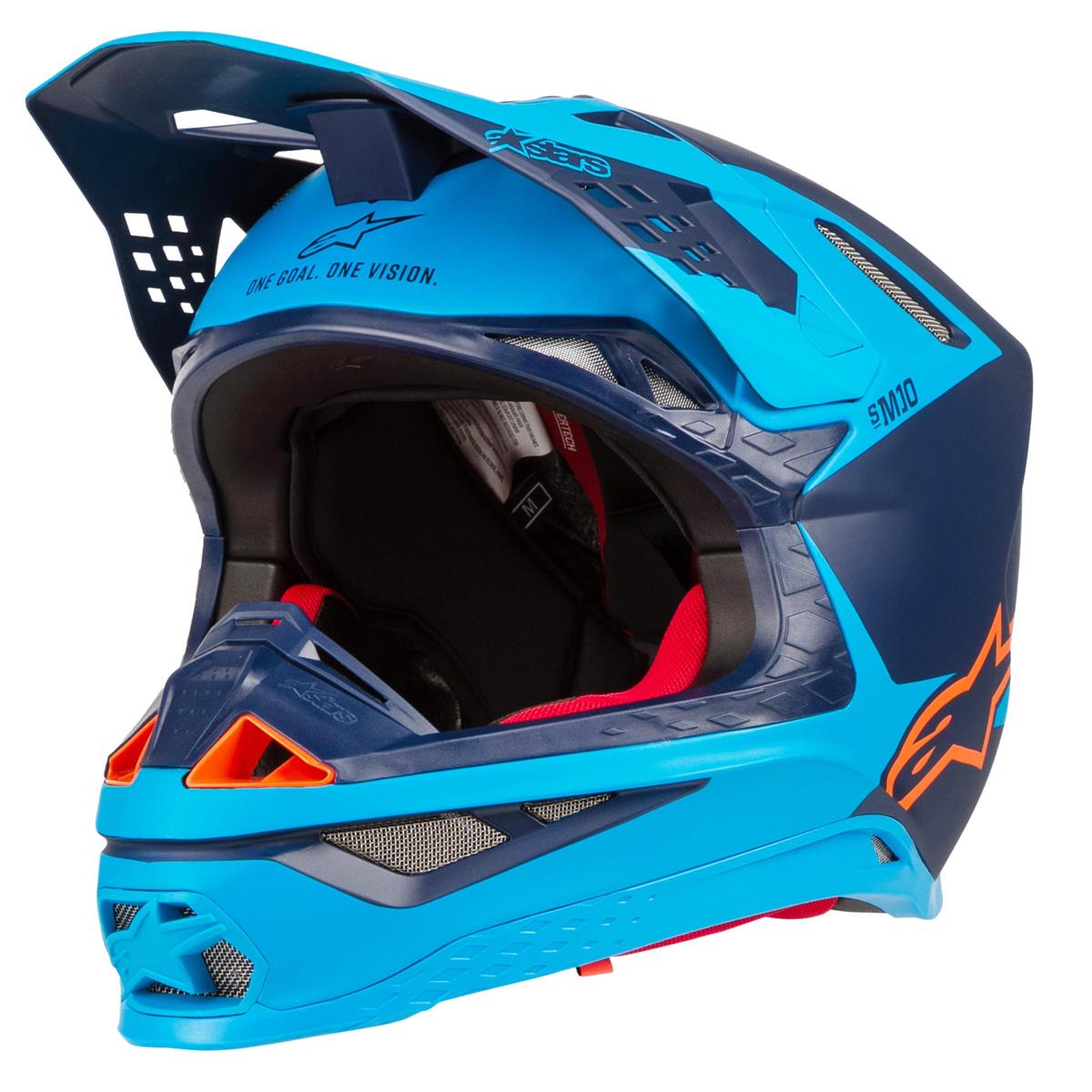 Alpinestars Motocross-Helm Supertech S-M10 Meta - Schwarz/Aqua/Orange