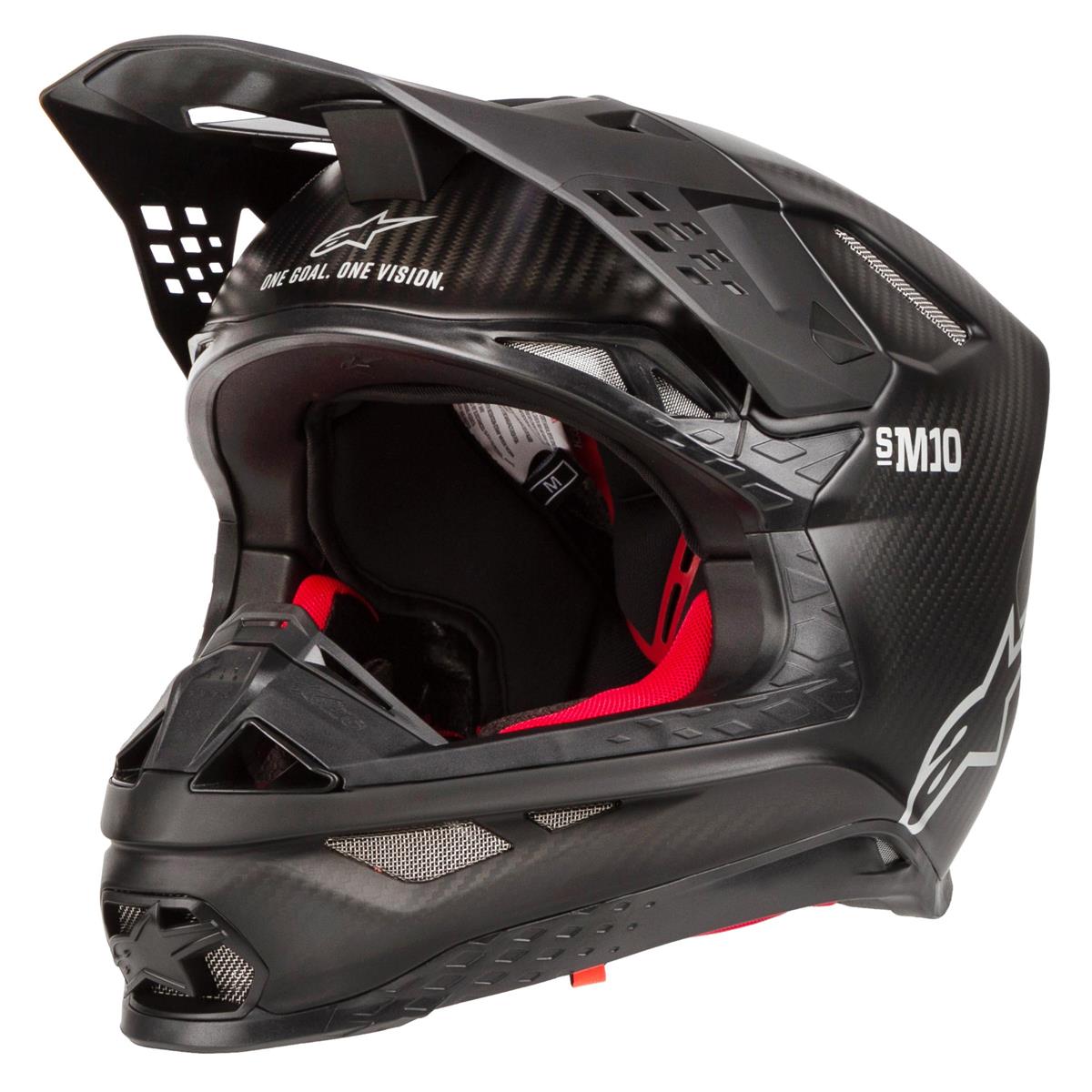 Alpinestars Motocross-Helm Supertech S-M10 Solid - Matt Schwarz Carbon