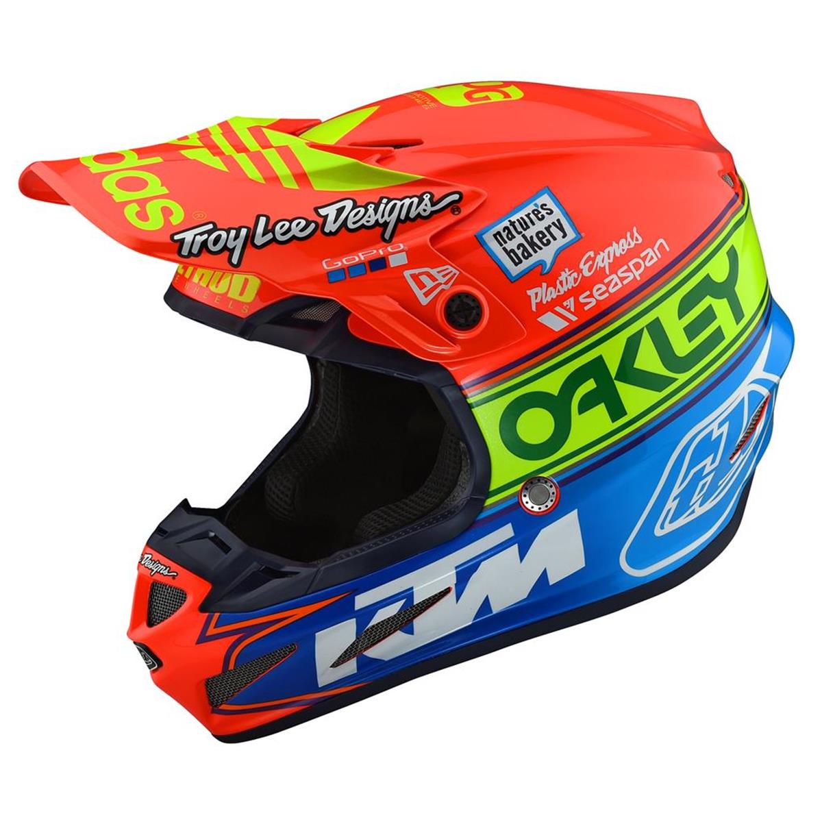 Troy Lee Designs Motocross-Helm SE4 Composite Team Edition 2 - Orange/Blau
