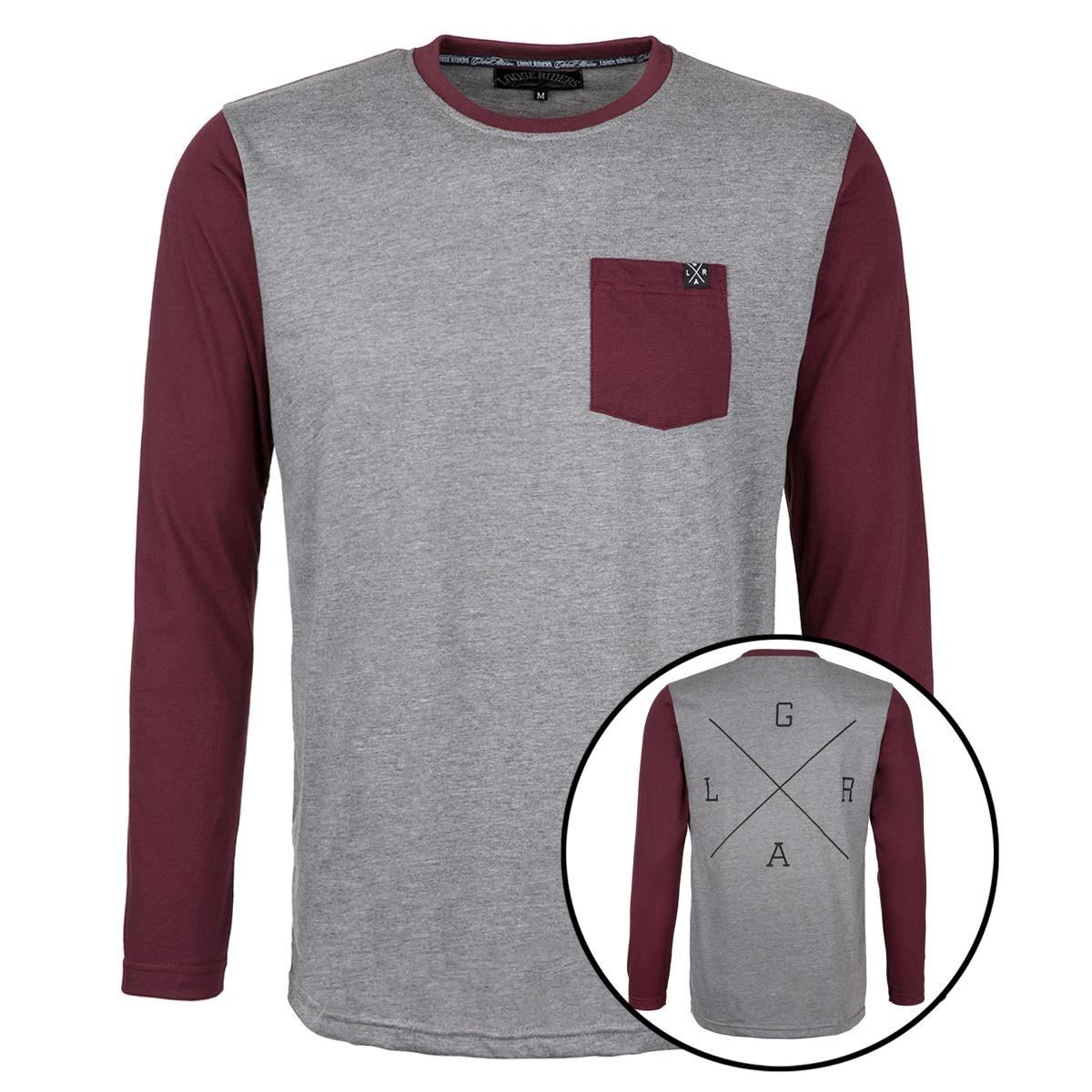 Loose Riders T-Shirt Manches Longues  Burgundy - Grey/Red