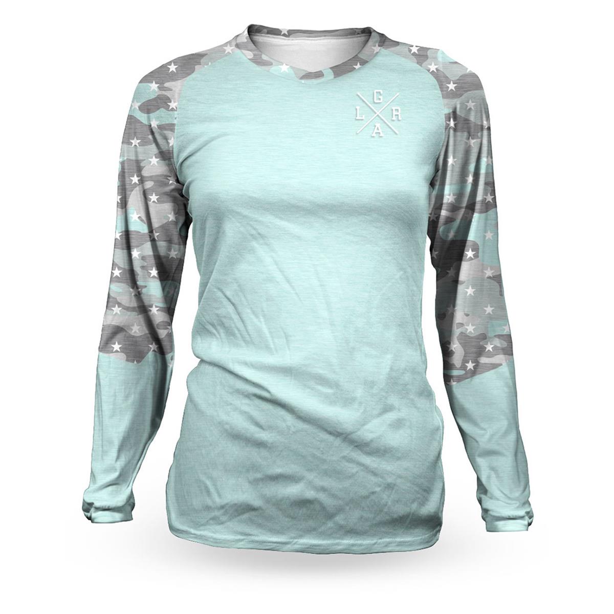 Loose Riders Femme Maillot VTT Manches Longues  Camo Grey - Mint/Grey
