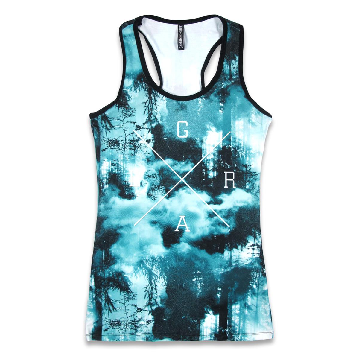 Loose Riders Girls Tank Top  Forest Teal - Black/Green