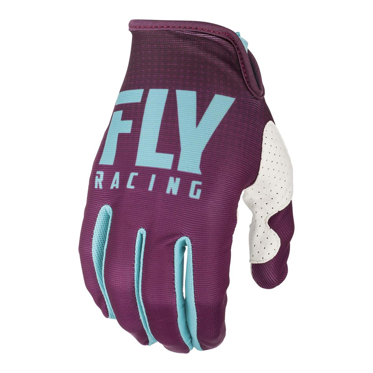 Fly Racing Gloves Lite Hydrogen Seafoam/Port/White