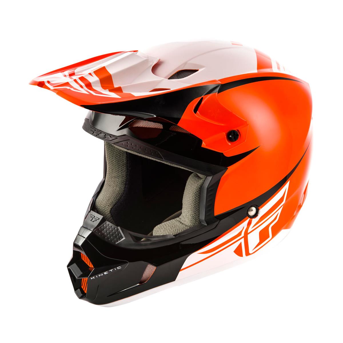 Fly Racing Casco MX Kinetic Sharp Arancione/Nero