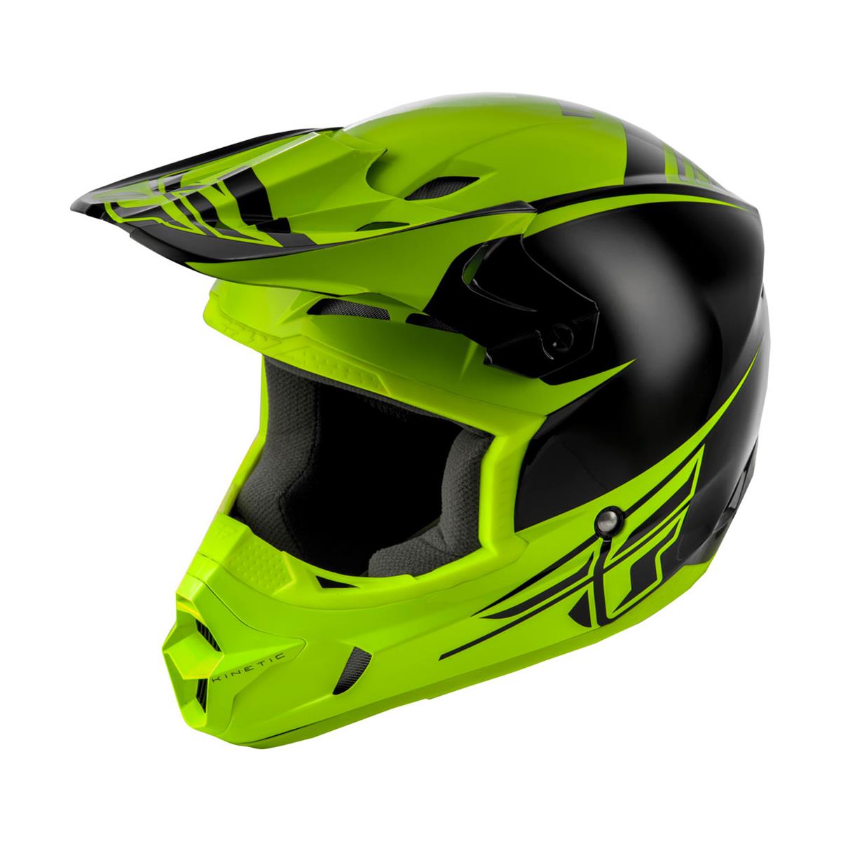 Fly Racing Motocross-Helm Kinetic Sharp Schwarz/Hi-Vis