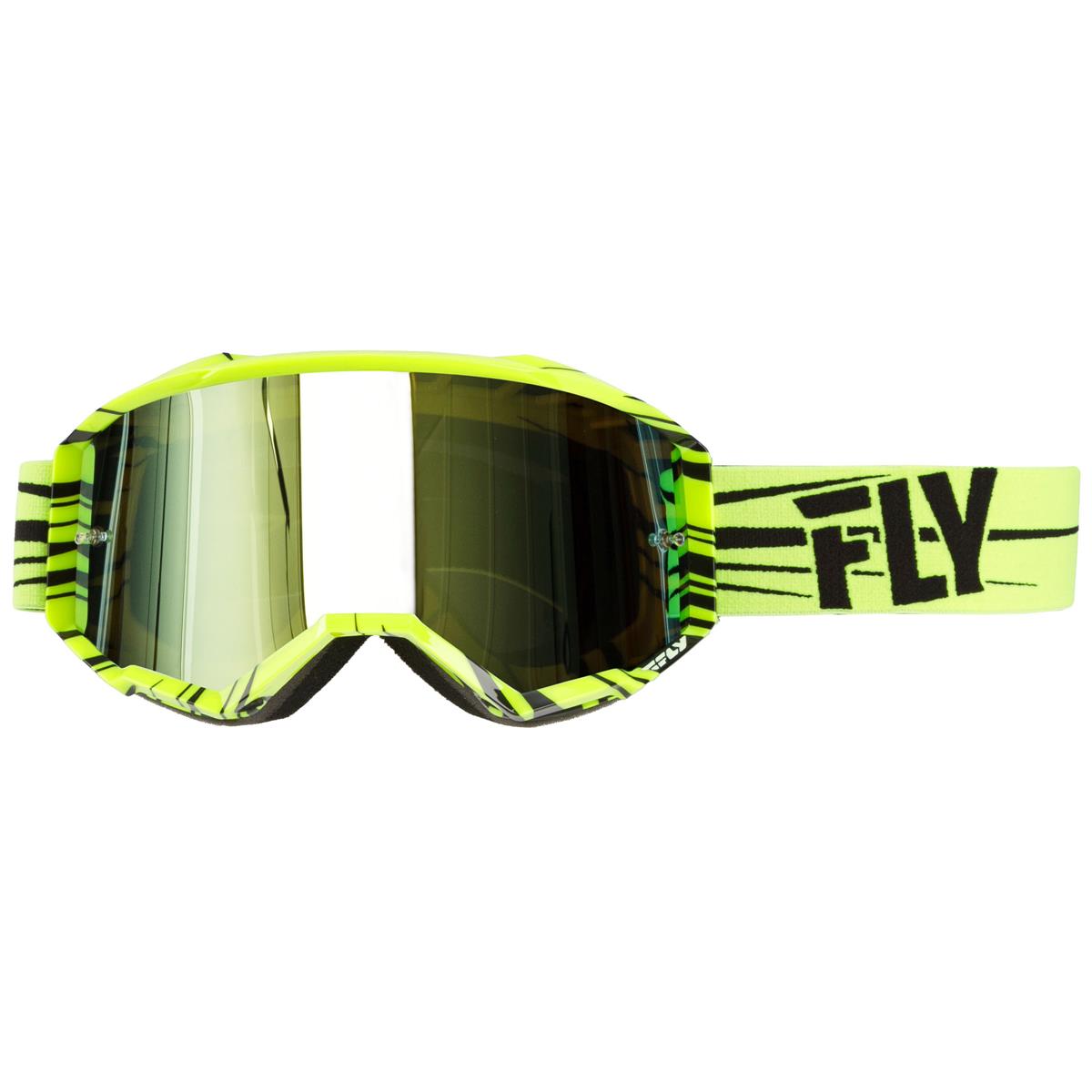 Fly Racing Crossbrille Zone Hi-Vis Gelb/Schwarz - Gold Smoke