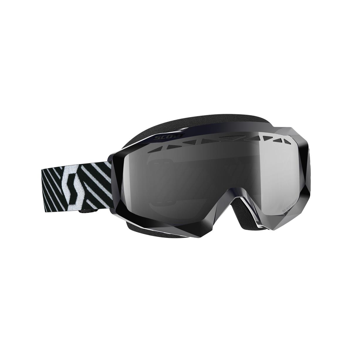 Scott Goggle Hustle X MX Enduro LS Black/White - Light Sensitive Grey Anti-Fog