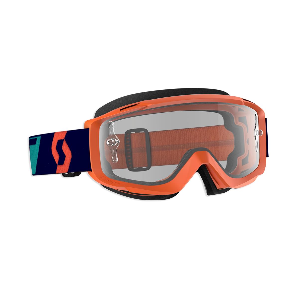 Scott Goggle Split OTG Orange/Blue - Clear Works Anti-Fog