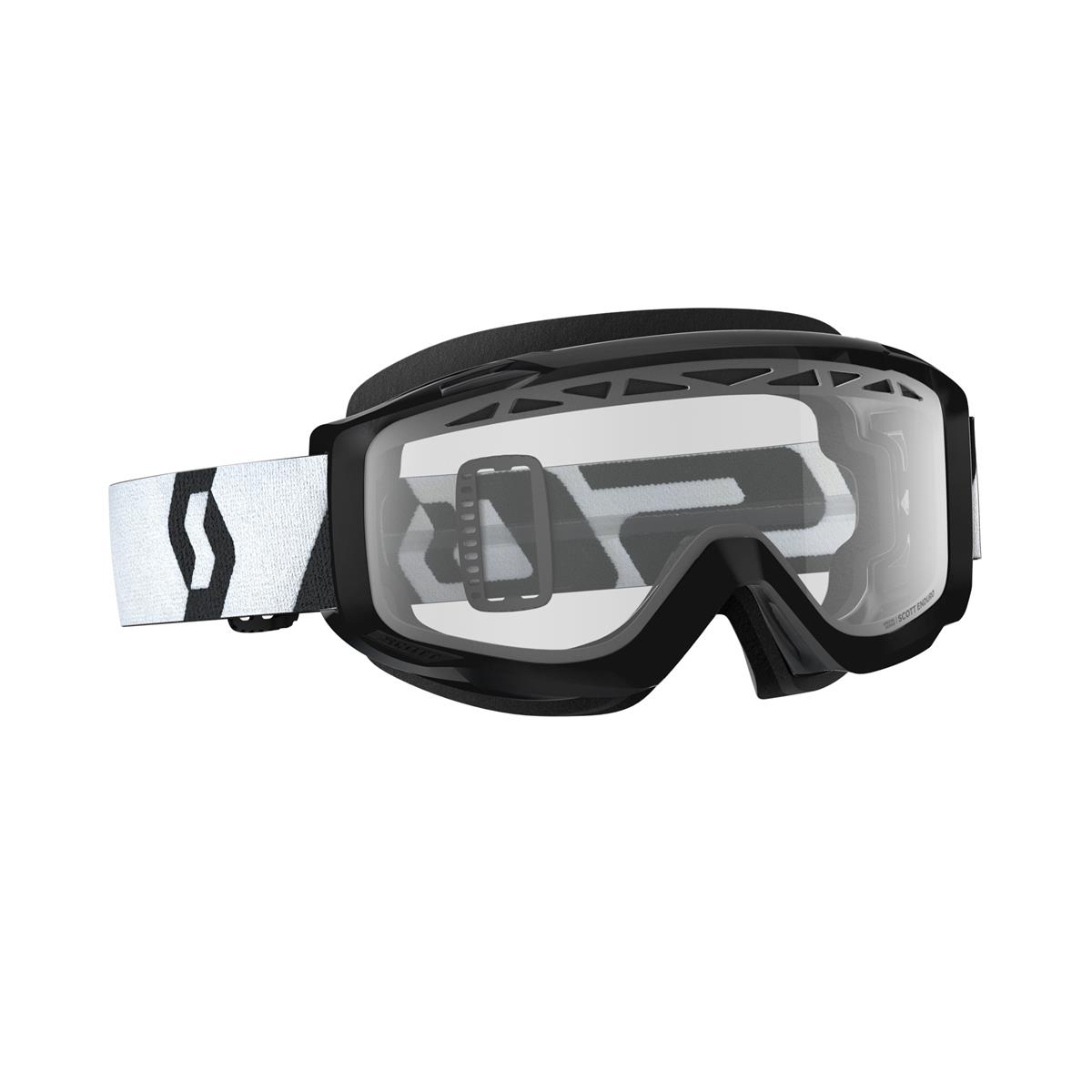Scott Goggle Split OTG Enduro Black/White - Clear Anti-Fog