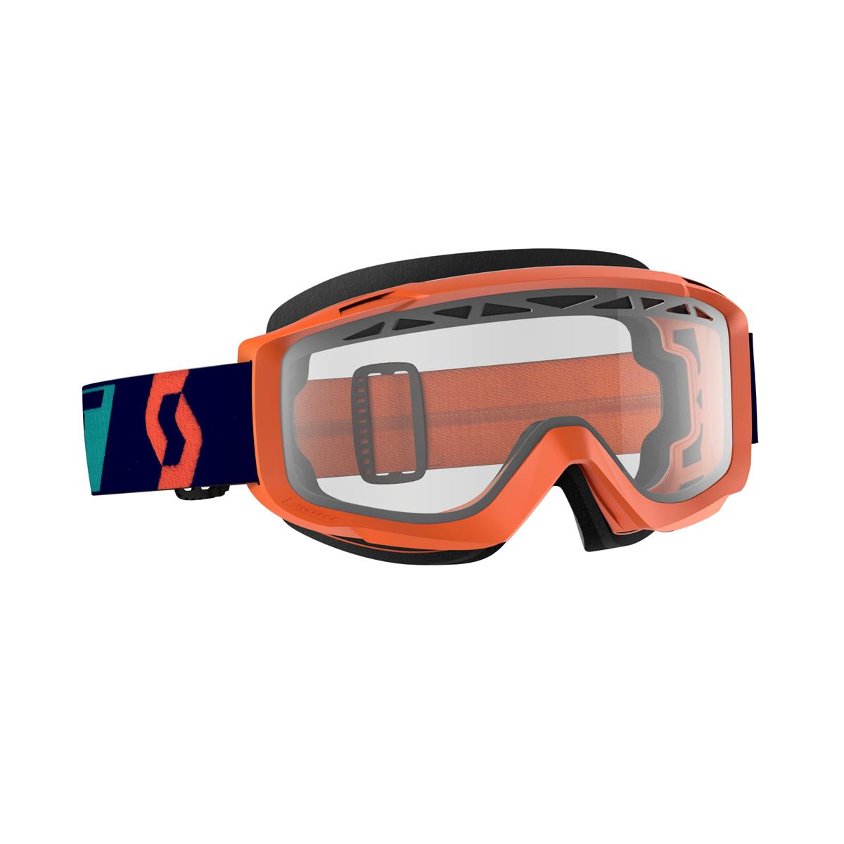 Scott Goggle Split OTG Enduro Orange/Blue - Clear Anti-Fog