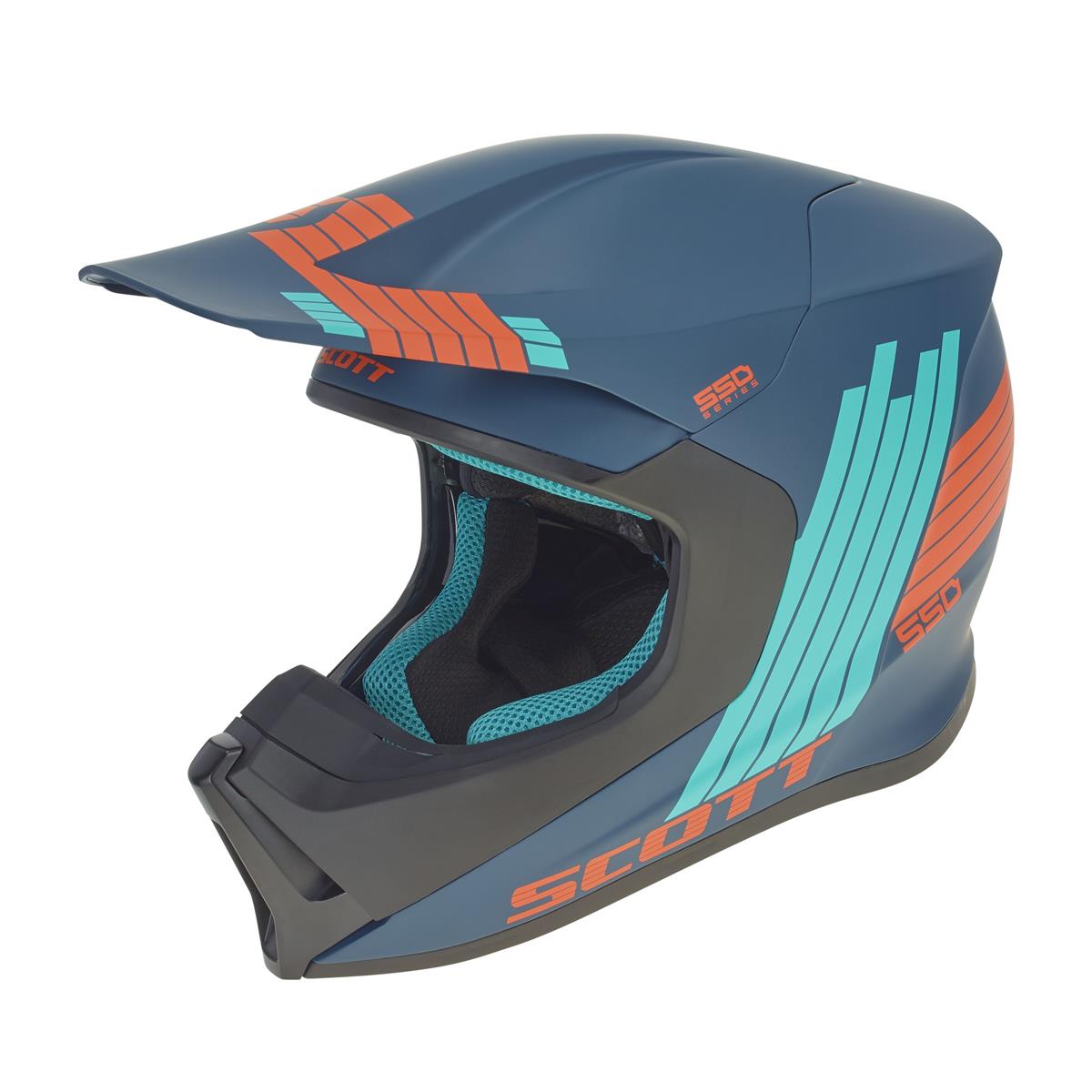 Scott Motocross-Helm 550 Stripes MIPS Tiefblau