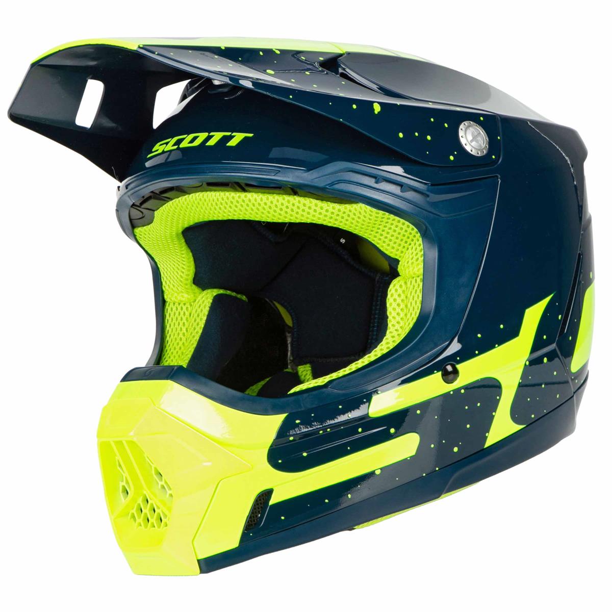 Scott Motocross-Helm 350 Evo Plus Team MIPS Tiefblau/Gelb