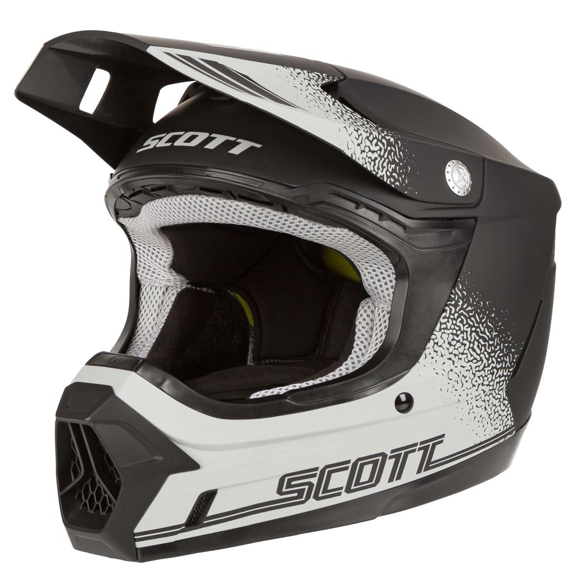 Scott Motocross-Helm 350 Evo Plus Retro MIPS Grau/Schwarz