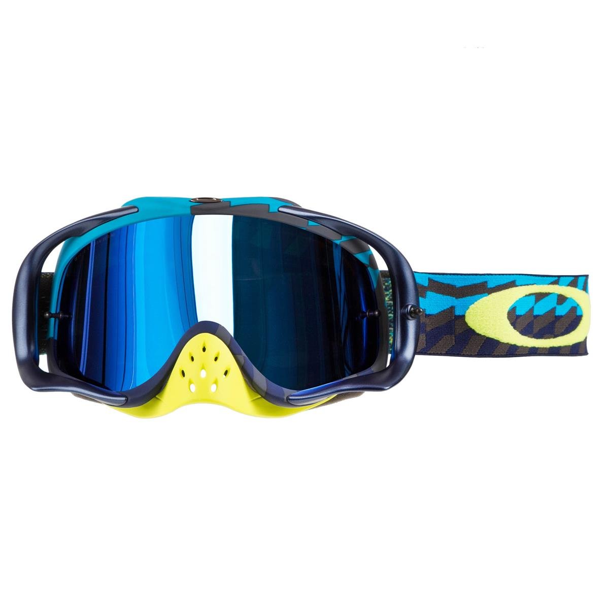 Oakley MX Goggle Crowbar MX Braking Bumps Blue/Green - Black Ice Iridium