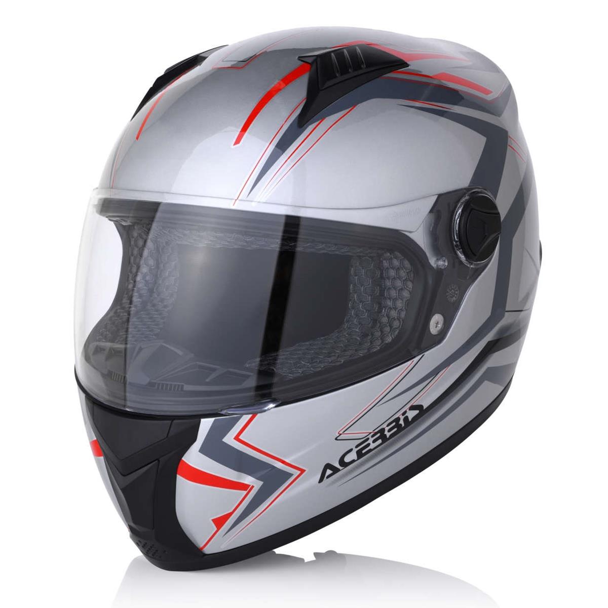 Acerbis Casque MX Full Face FS-807 Silver/Red