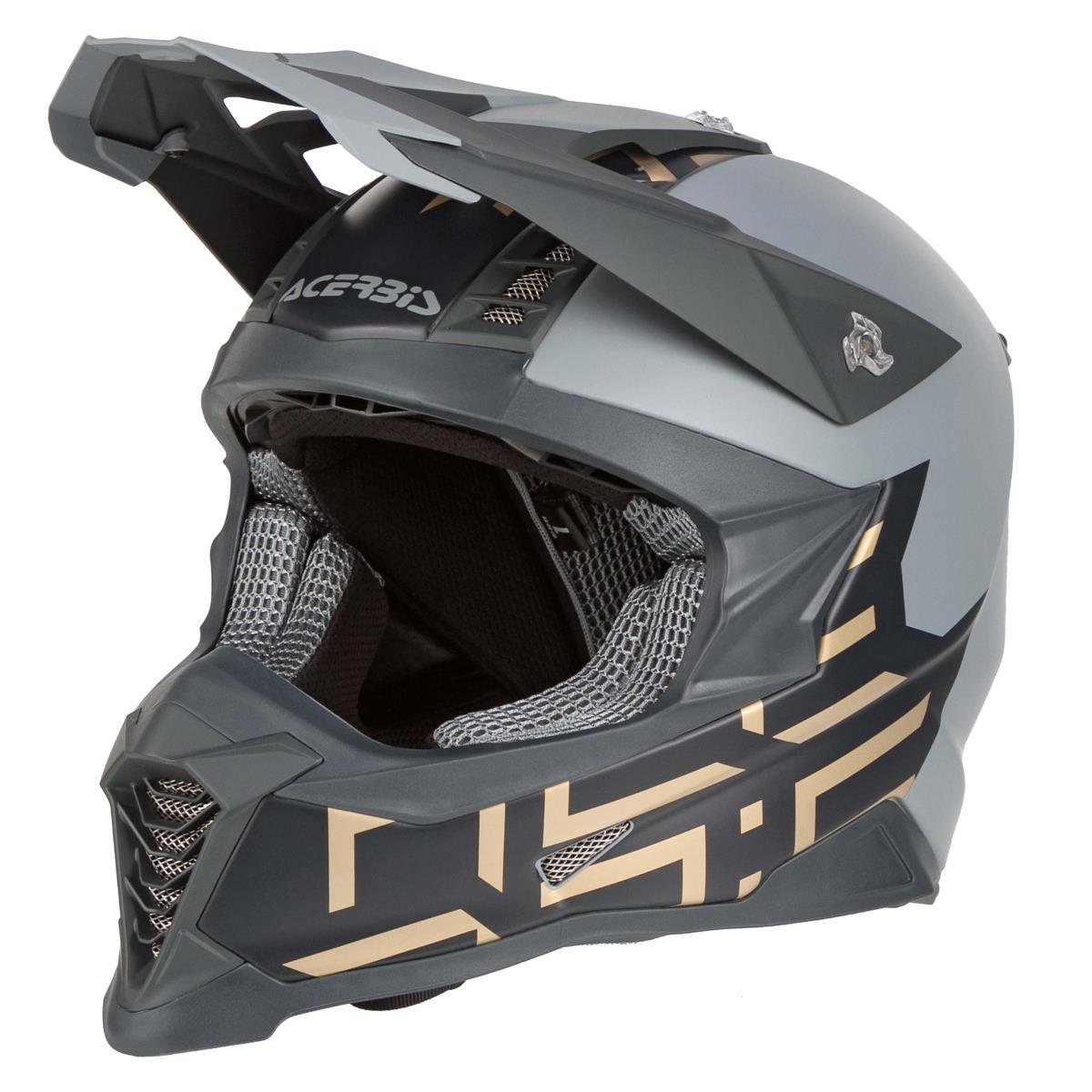 Acerbis Motocross-Helm X Racer VTR Grau/Gold
