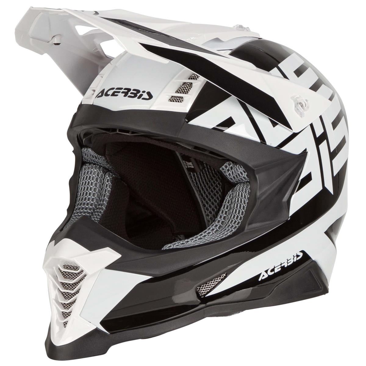 Acerbis Motocross-Helm X Racer VTR Schwarz/Weiß