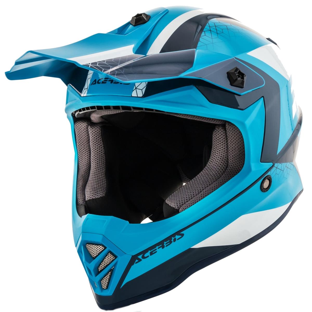 Acerbis Kids Motocross-Helm Impact Steel Blau/Weiß