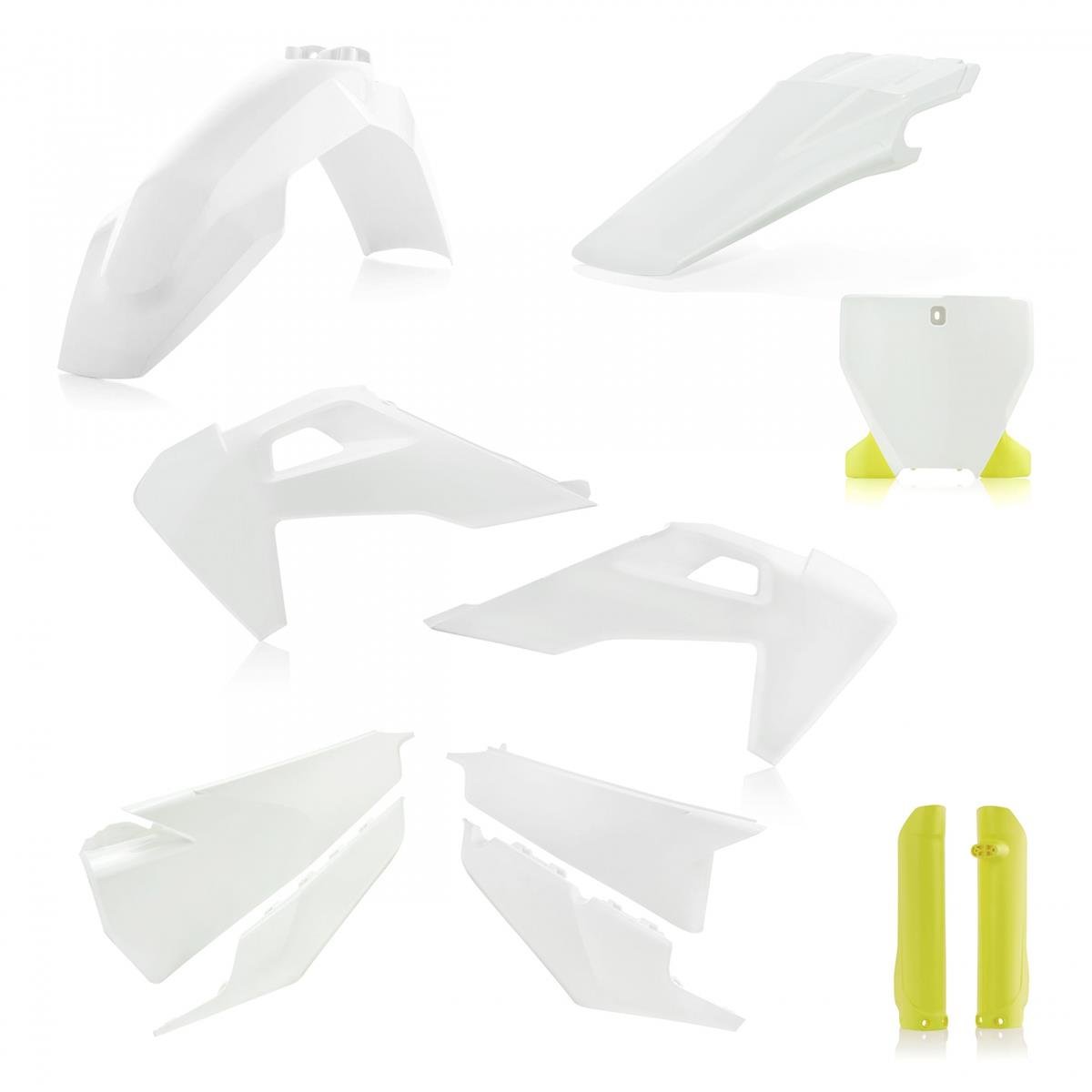 Acerbis Kit Plastique complet Full-Kit Husqvarna FC/TC 19-22, Blanc/Jaune