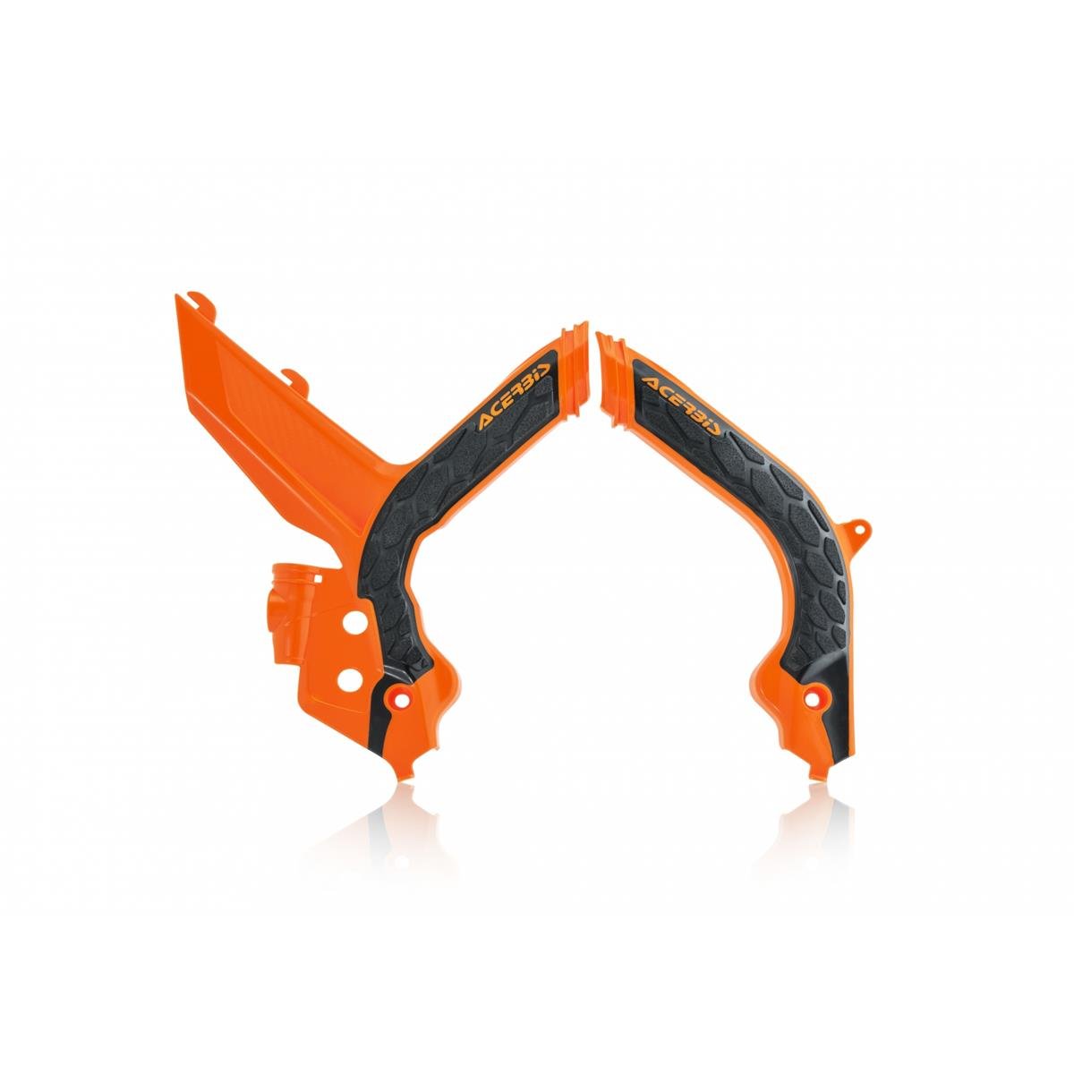 Acerbis Protections de Cadre Anti-Dérapante X-Grip KTM SX/SXF 19-, Orange/Noir