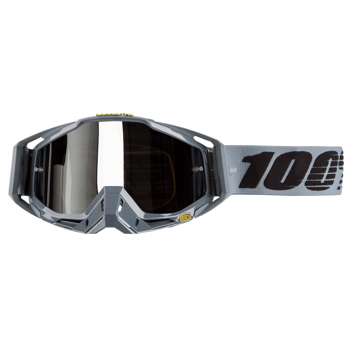 100% Maschera Racecraft Nardo - Mirror Silver Anti-Fog