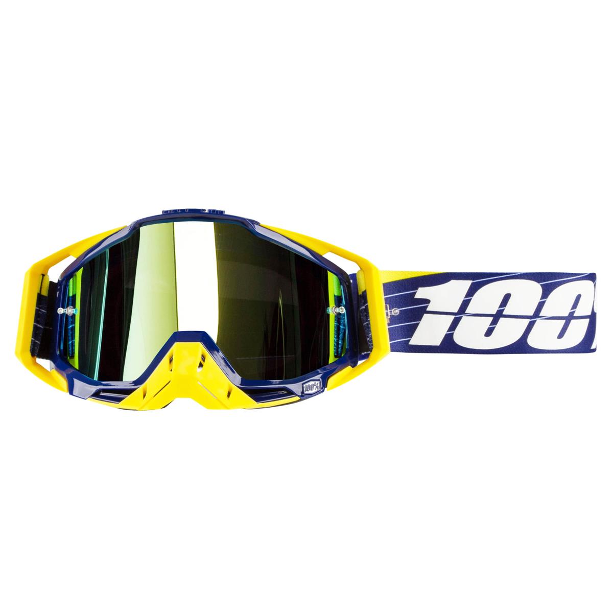 100% Goggle Racecraft Bibal/Navy - Mirror Gold Anti-Fog