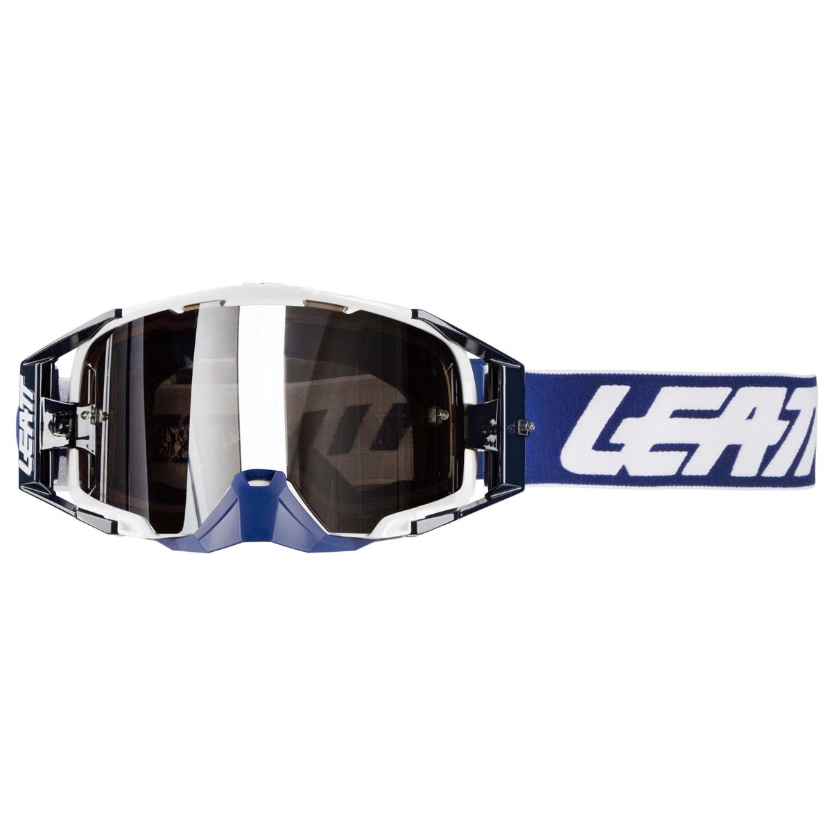 Leatt Crossbrille Velocity 6.5 IRIZ Ink/Weiß/Blau - Verspiegelt/Platin