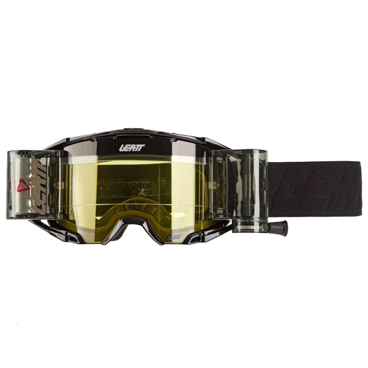Leatt Crossbrille Velocity 6.5 mit Roll Off System, Schwarz/Grau - Gelb