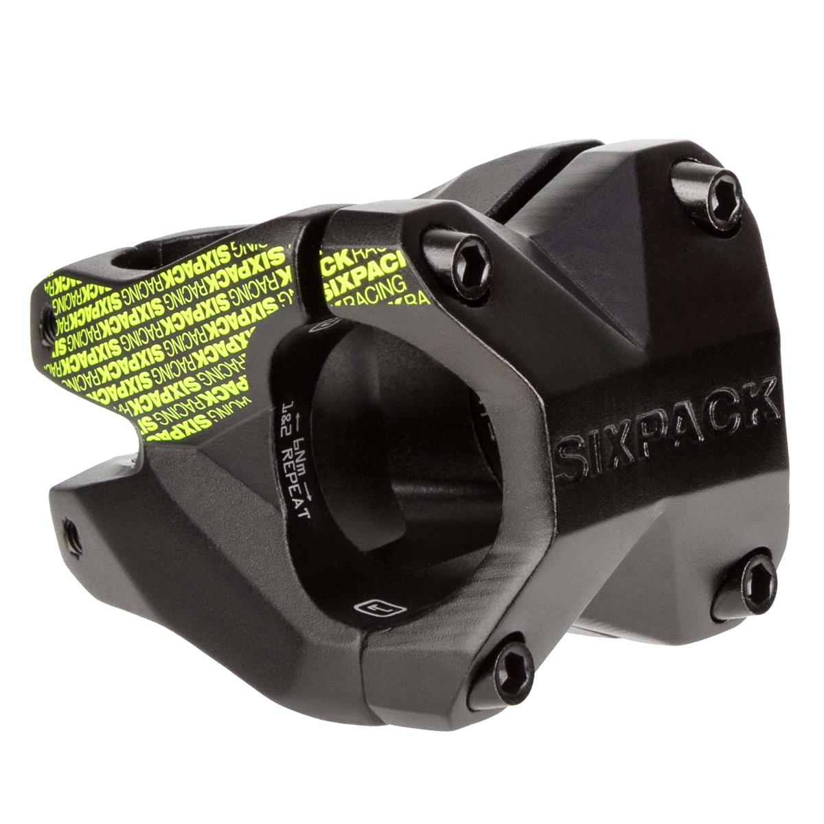 Sixpack Attacco Manubrio MTB Menace Black/ Neon-Yellow, 31.8 mm, 35 mm Reach