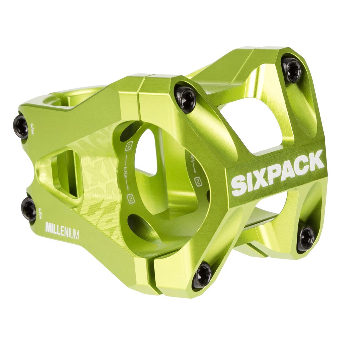 Sixpack MTB-Vorbau Millenium Electric-Green, 35 mm, Vorlauf 35 mm
