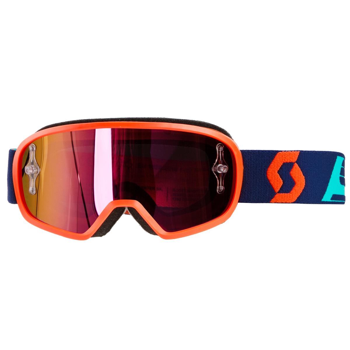 Scott Kids Crossbrille Buzz MX Pro Orange/Blau - Purple Chrome Works Anti-Fog