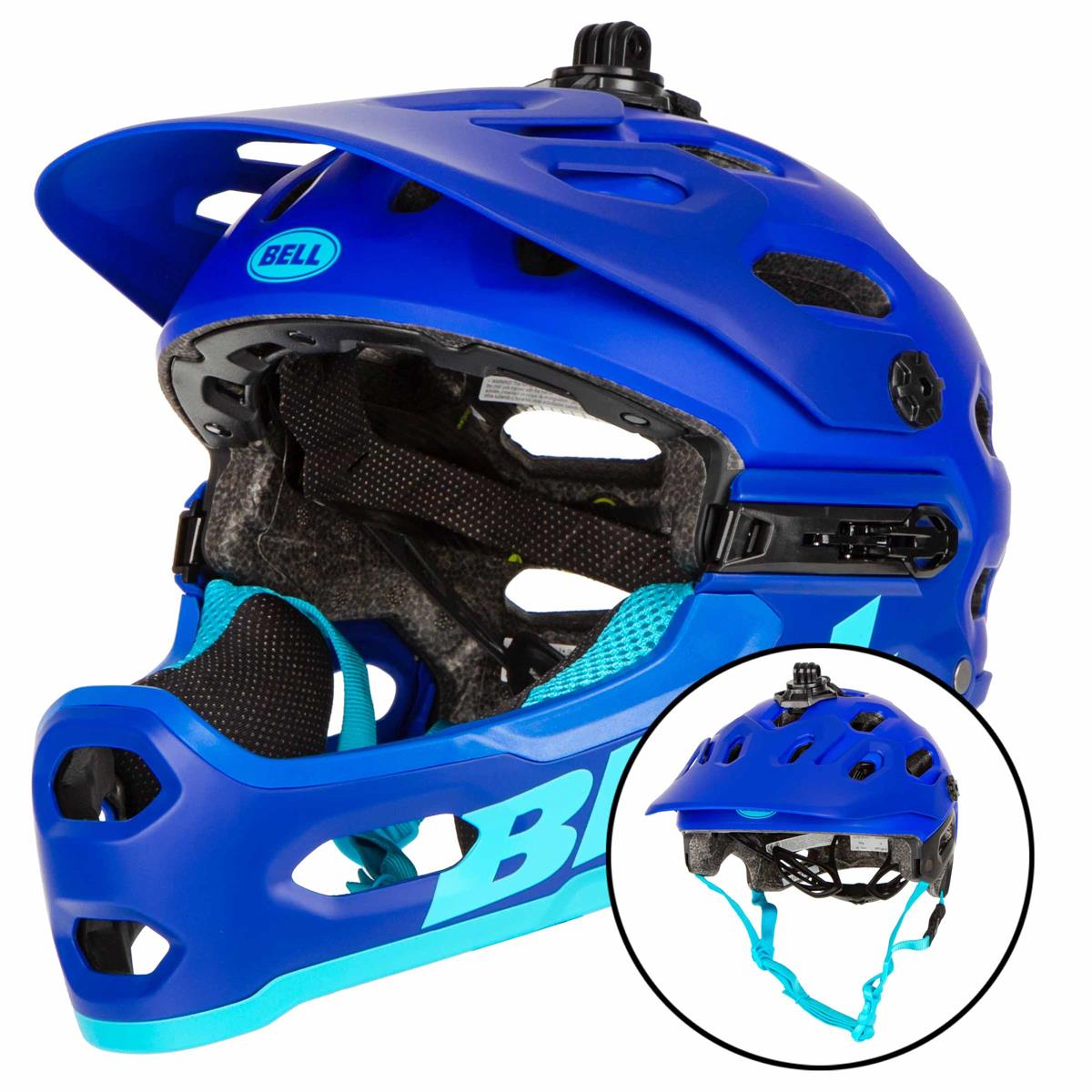 Bell Downhill MTB Helmet Super 3R MIPS Matte - Blue/Bright Blue