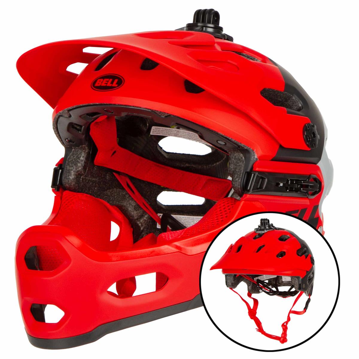Bell Downhill MTB Helmet Super 3R MIPS Downdraft - Matte - Crimson/Schwarz