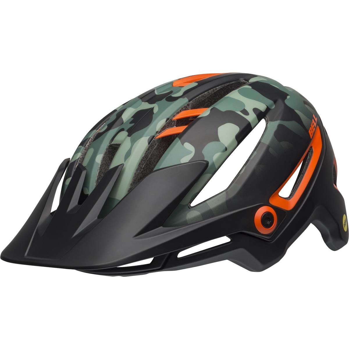 Bell Enduro-MTB Helm Sixer MIPS Oak - Matt Schwarz/Dunkelgrün/Orange