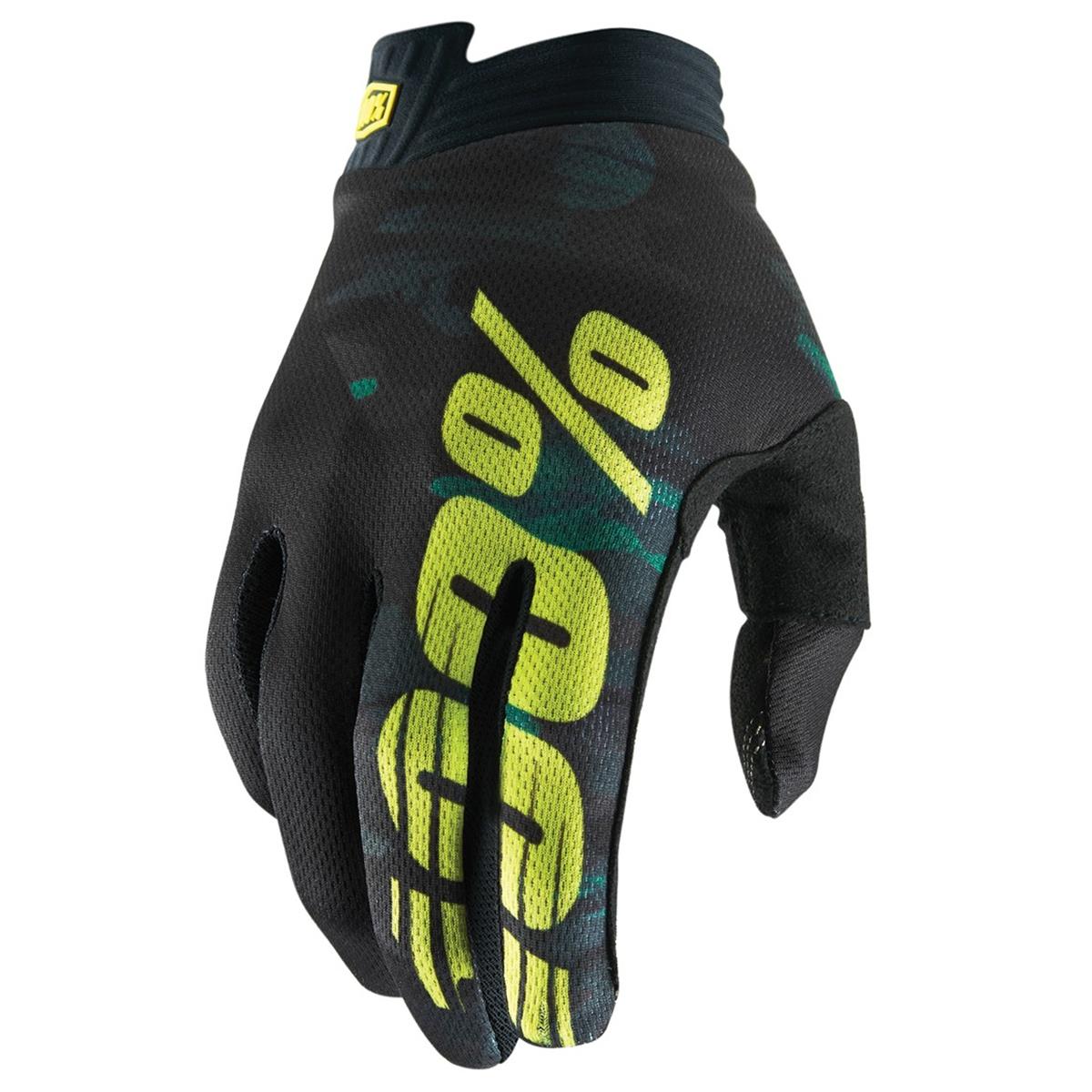 100% Kids Gloves iTrack Camo Black/Green