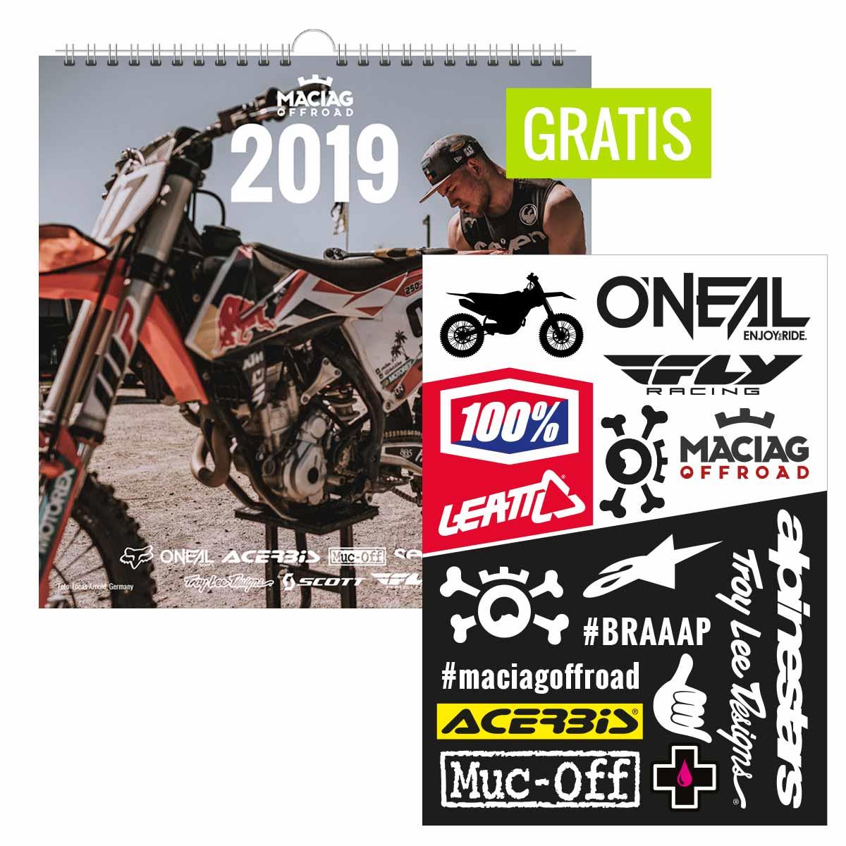 Maciag Offroad Calendario delle offerte in bundle 2019 + Kit adesivi  MX